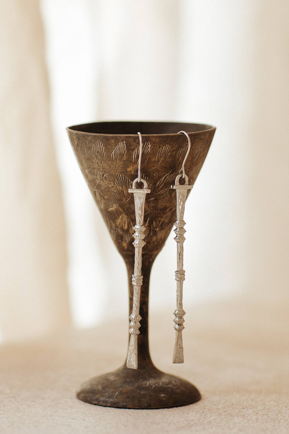 Nia Earrings - White Brass 