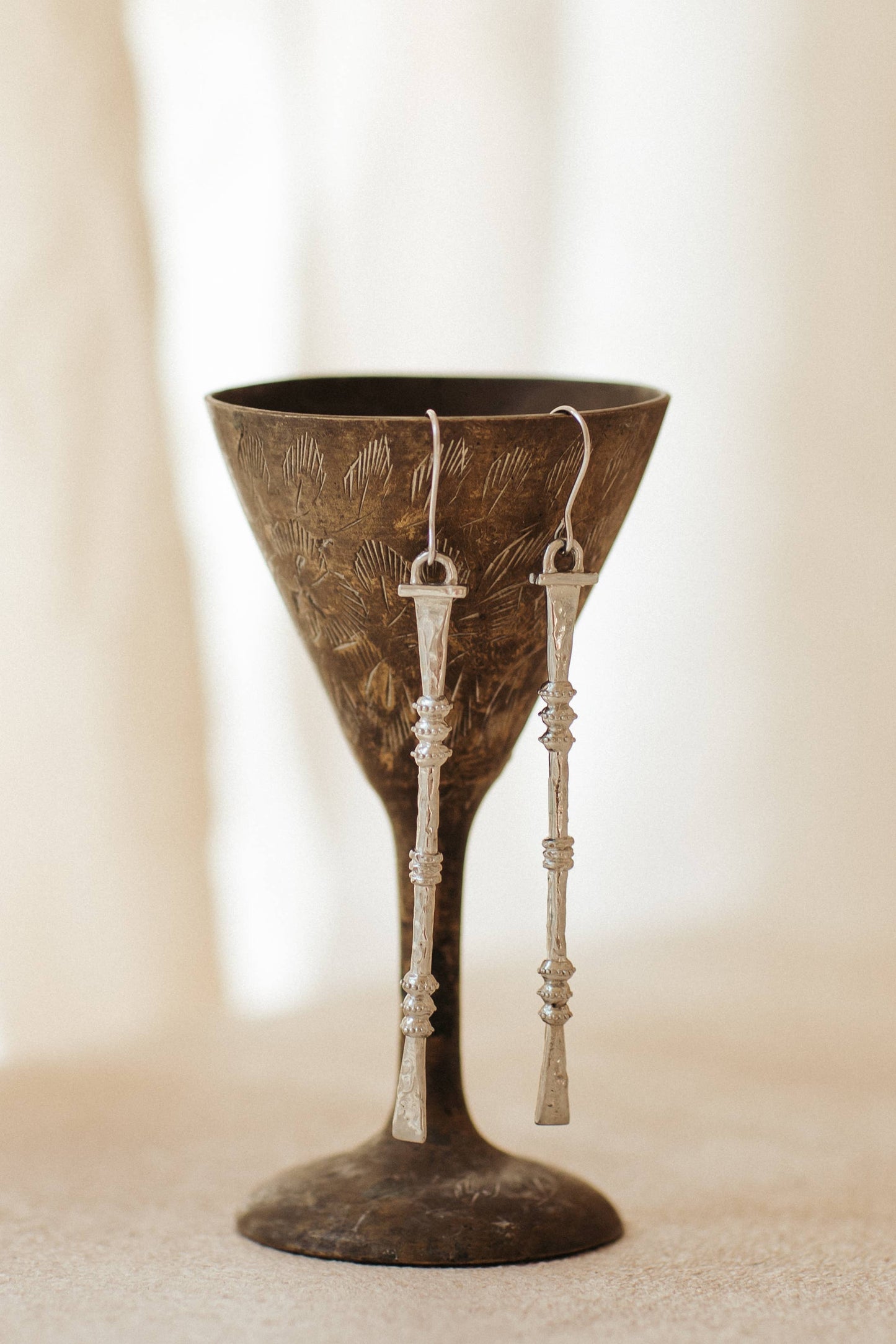 Nia Earrings - White Brass 