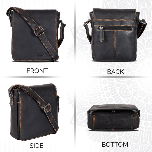 Luna Leather Shoulder Bag - Dk Brown
