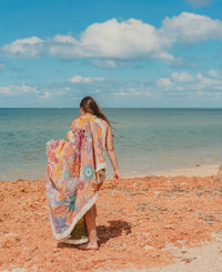 Blush Country In Colour Indiginous Art Throw Rug Picnic Blanket Tantrika Australia Sustainable Fashion