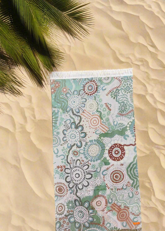 indigenous art turkish cotton beach towel