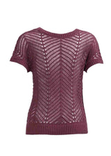 Maroon knitted top on a white background