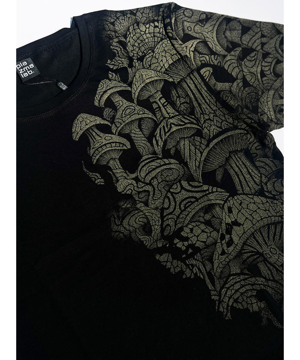 mens screen print tee with mushrooms men