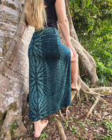 tantrika split front leaf print skirt