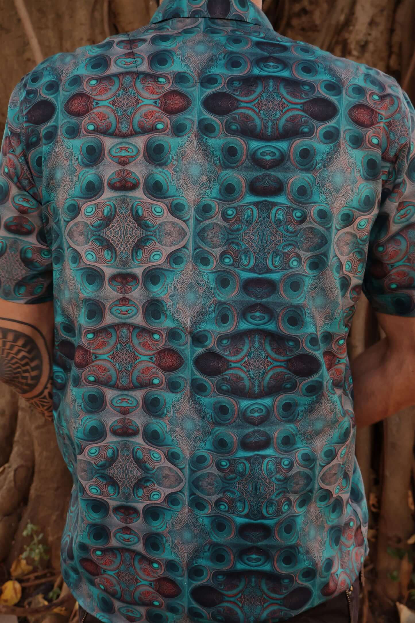 mens fractal print cotton shirt