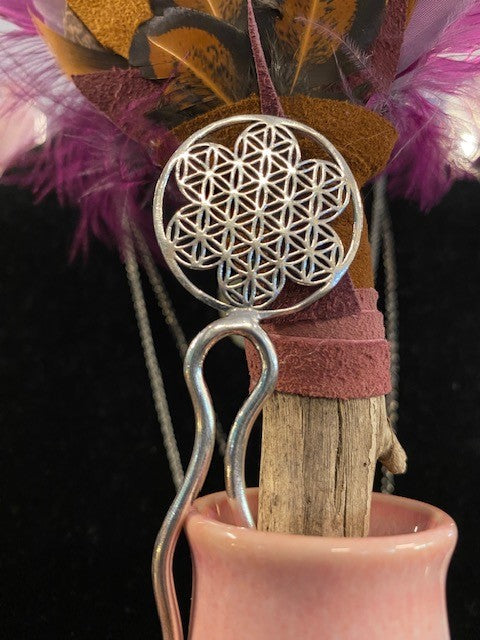 silver flower of life hair pin tantrika jewellery australia 