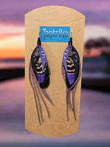 harper feather and leather earrings tantrika australia