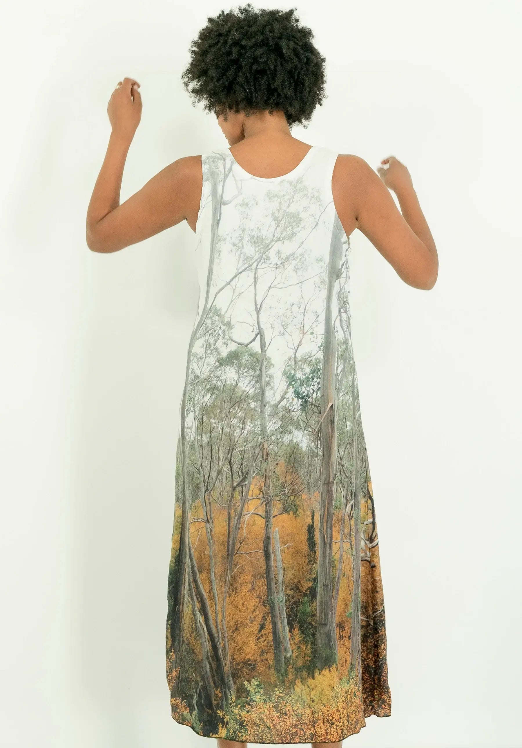 Harriet Jane Fagus Forest Linen Tank Dress Tantrika Australia Sustainable Fashion