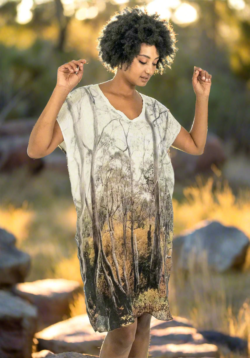 Harriet Jane Linen Kaftan One-size Fagus Forest Tantrika Australia