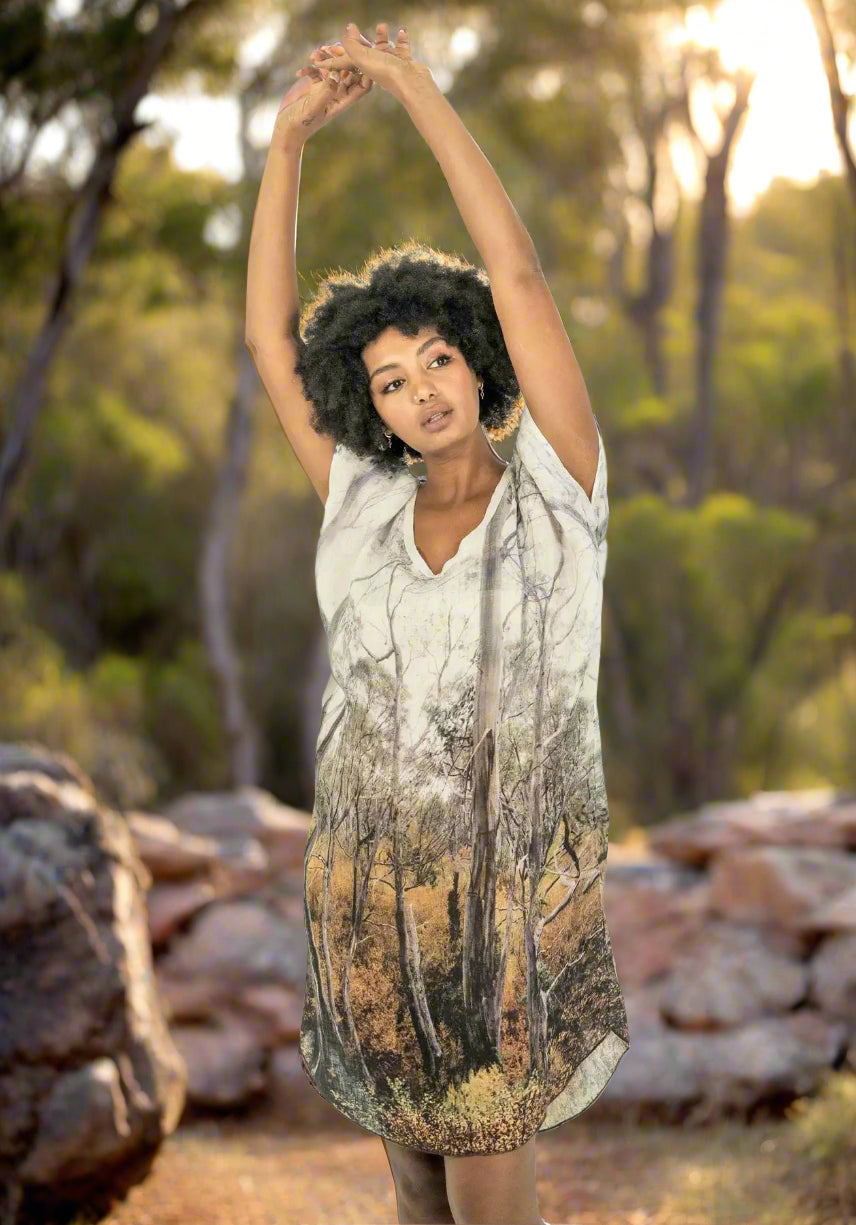 Harriet Jane Linen Kaftan One-size Fagus Forest Tantrika Australia