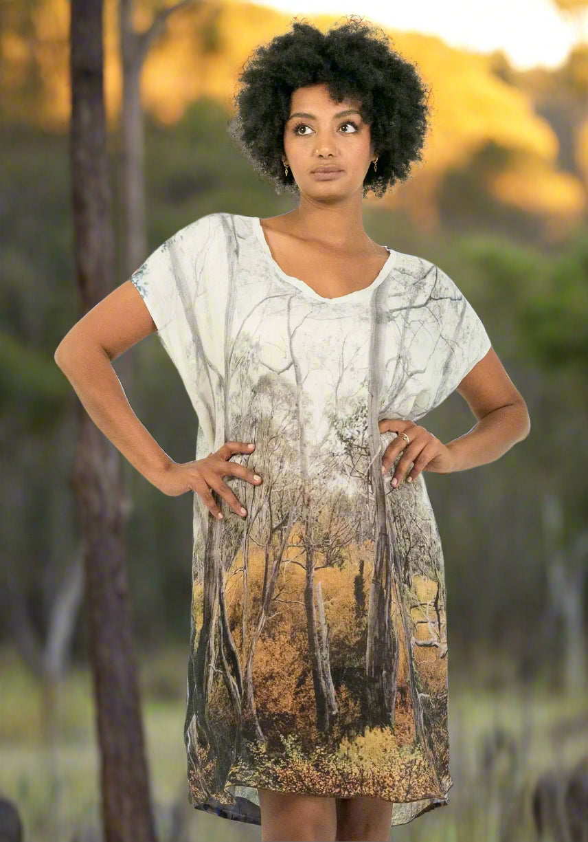 Harriet Jane Linen Kaftan One-size Fagus Forest Tantrika Australia