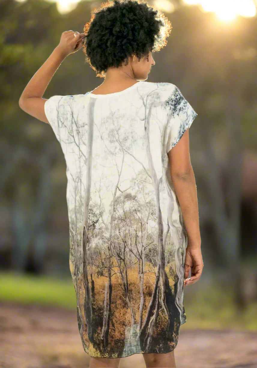 Harriet Jane Linen Kaftan One-size Fagus Forest Tantrika Australia