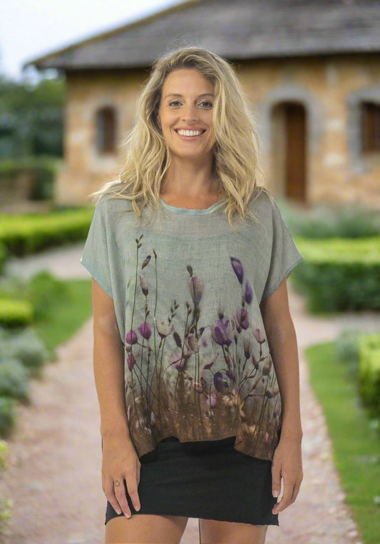 seaside meadow linen tshirt harriet jane at tantrika fashion australia 