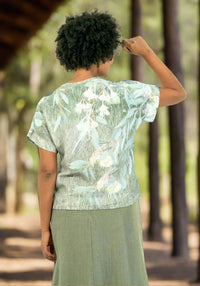 Harriet Jane Yellow Flowering Gum Linen Top Tantrika Australia