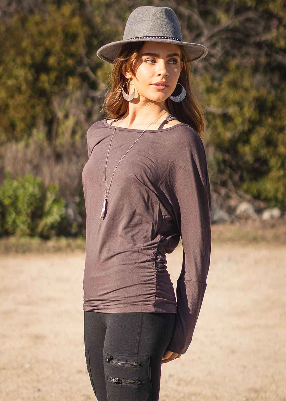 ladies hemp long sleeve hazel top by nomads hemp wear

