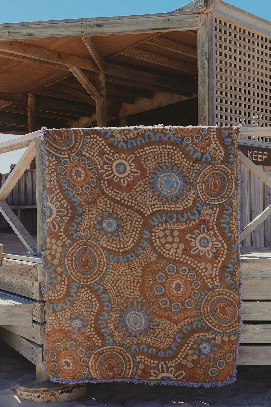 If Flowers Were Friends Indiginous Art Throw Rug Recycled Cotton Tantrika Australia Sustainable Fashion