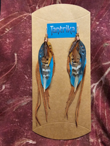 Jasmina Feather Leather Earings Tantrika Australia