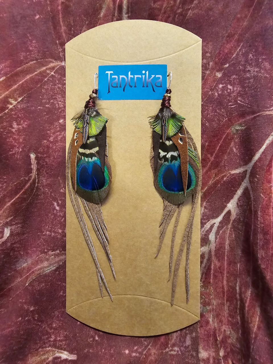 Josie Feather Leather Earings Tantrika Australia