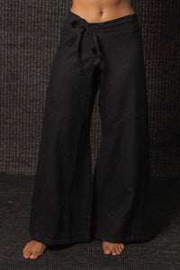 black pants with dark background
