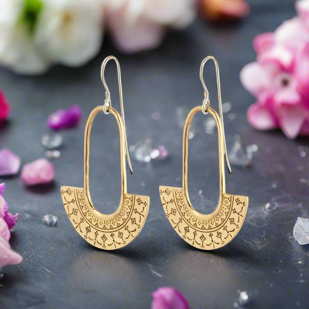 khani  brass earrings by Nakila