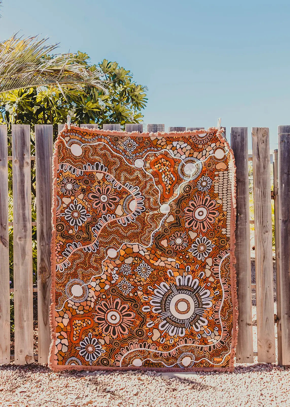 Lead The Way Indiginous Art Throw Rug Recycled Cotton Tantrika Australia Sustainable Fashion