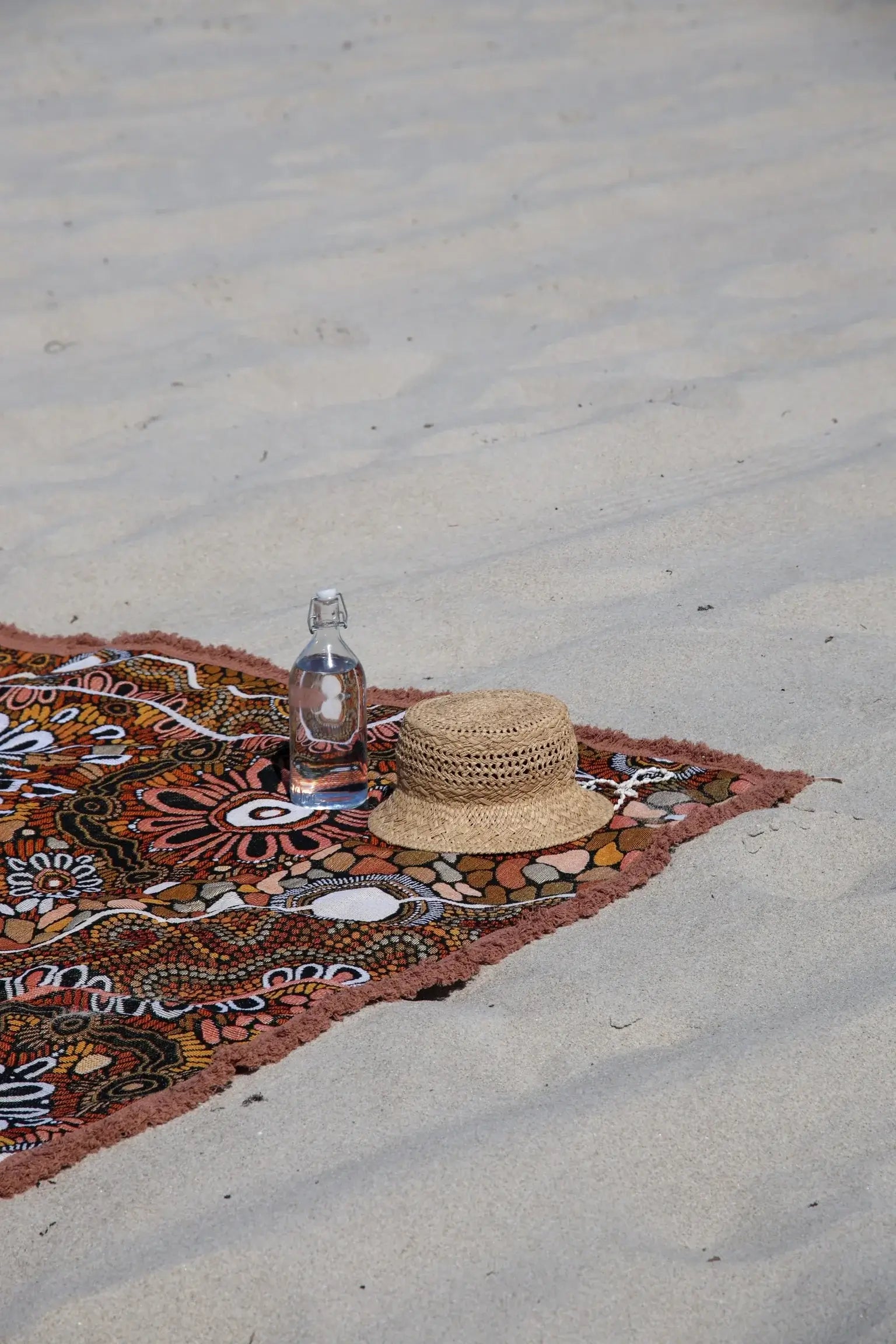 Lead The Way Indiginous Art Throw Rug Recycled Cotton Tantrika Australia Sustainable Fashion
