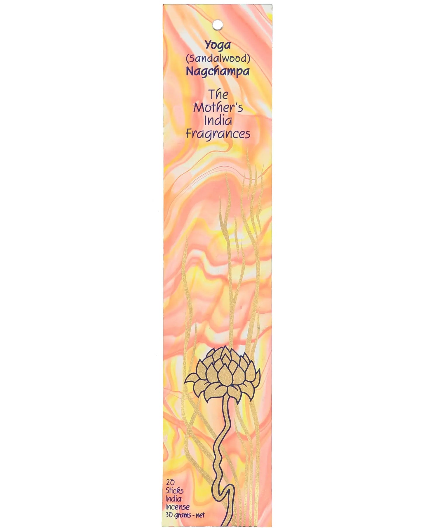 Sandalwood (Yoga) Nagchampa Real Incense by The Mother's India Fragrances Tantrika Australia