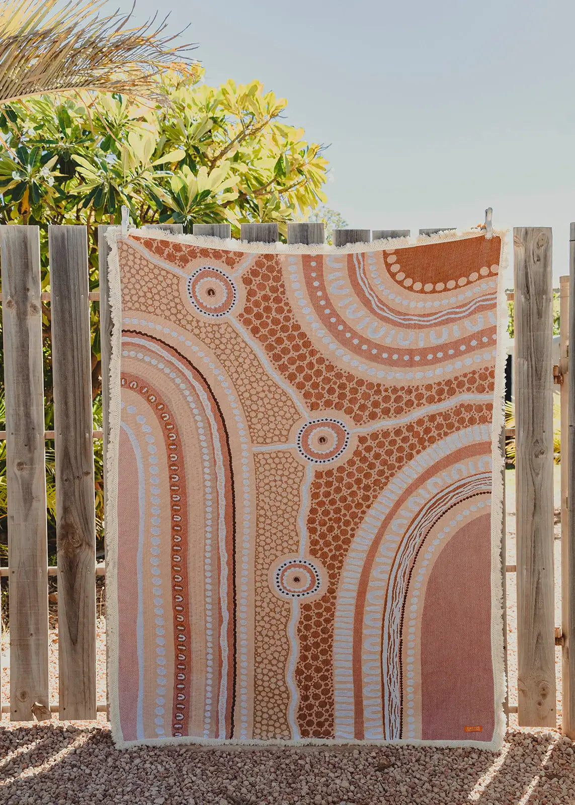 My Three Pathways Indiginous Art Throw Rug Recycled Cotton Tantrika Australia Sustainable Fashion