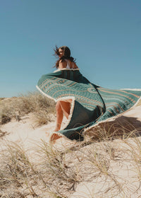 My Three Pathways Indiginous Art Throw Rug Recycled Cotton Tantrika Australia Sustainable Fashion