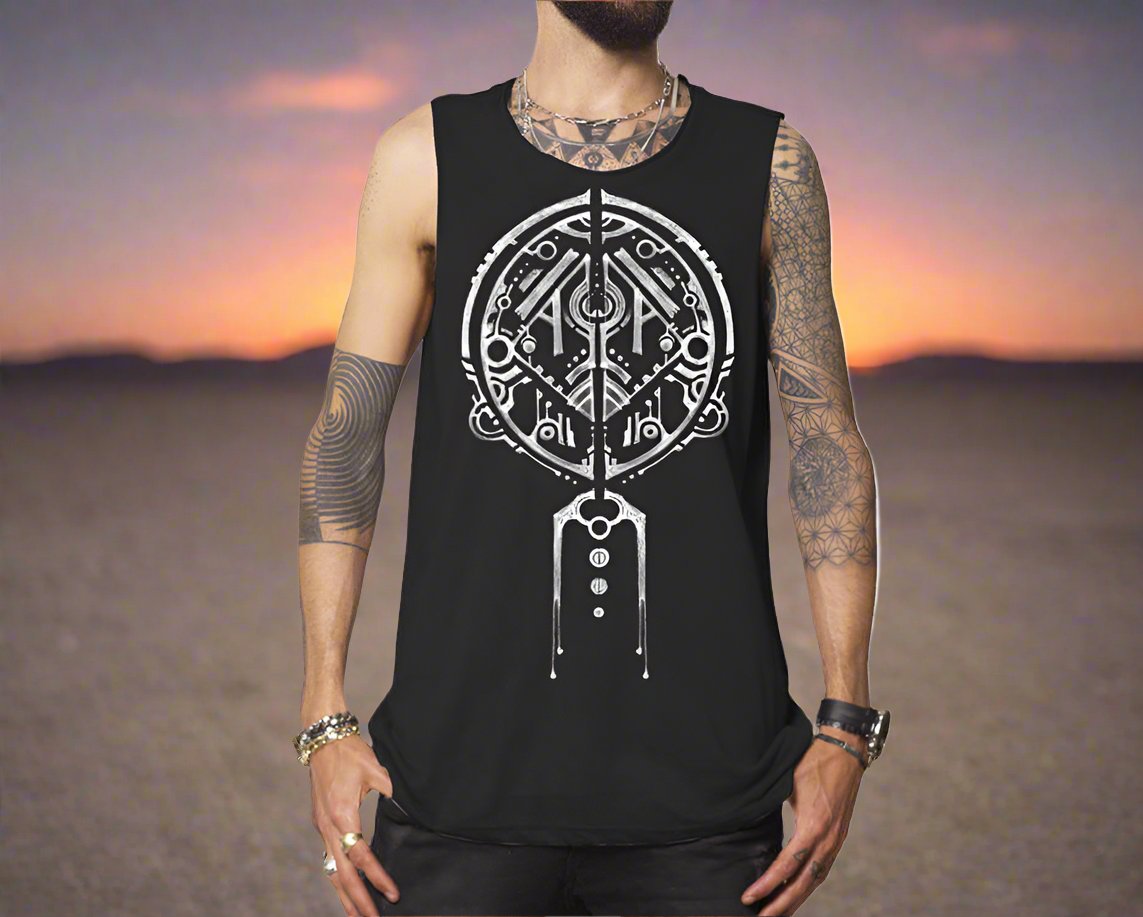 plazmalab mens nazu cotton tank top singlet tantrika festival fashion australia