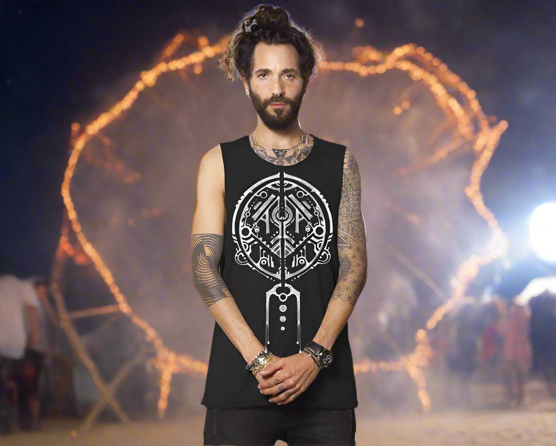 plazmalab mens nazu cotton tank top singlet tantrika festival fashion australia