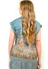ocean views through grasses hemp ladies photo print tee