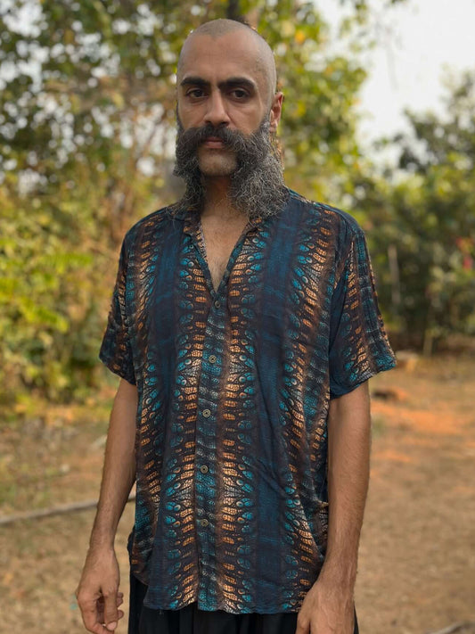 MENS PRINT BAMBOO BUTTON UP SHIRT