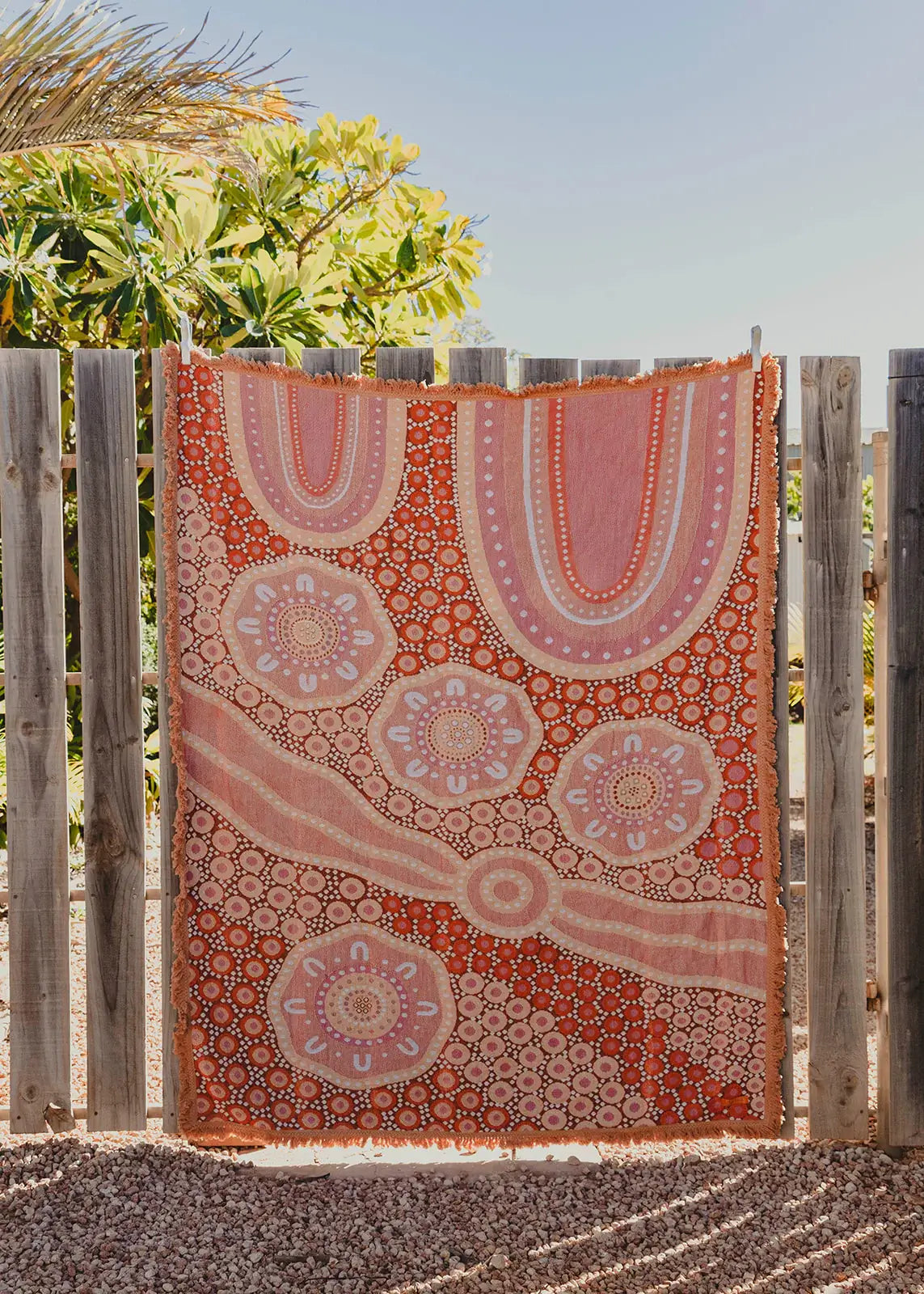 Our Journey Home Indiginous Art Throw Rug Recycled Cotton Tantrika Australia Sustainable Fashion