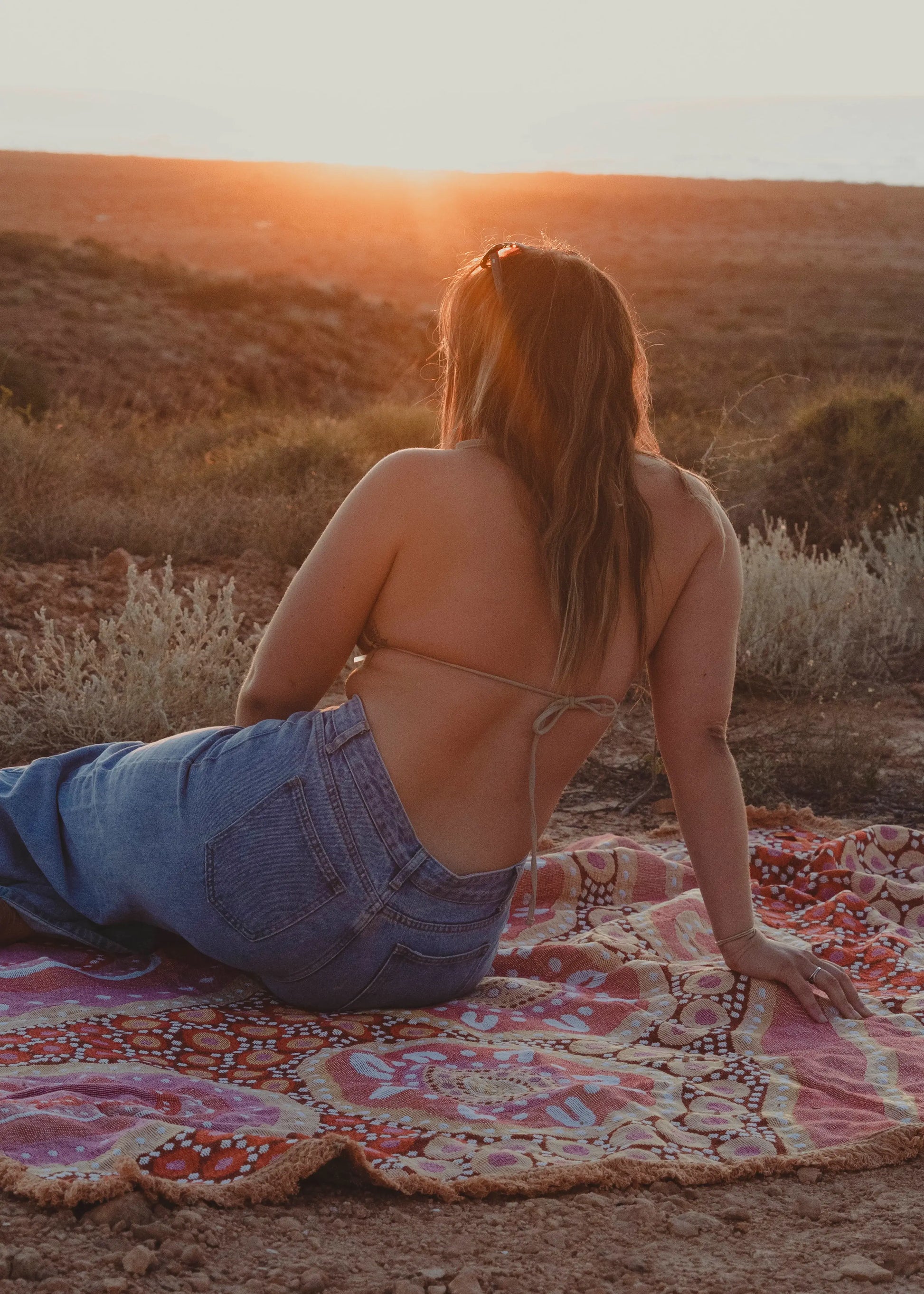 Our Journey Home Indiginous Art Throw Rug Recycled Cotton Tantrika Australia Sustainable Fashion