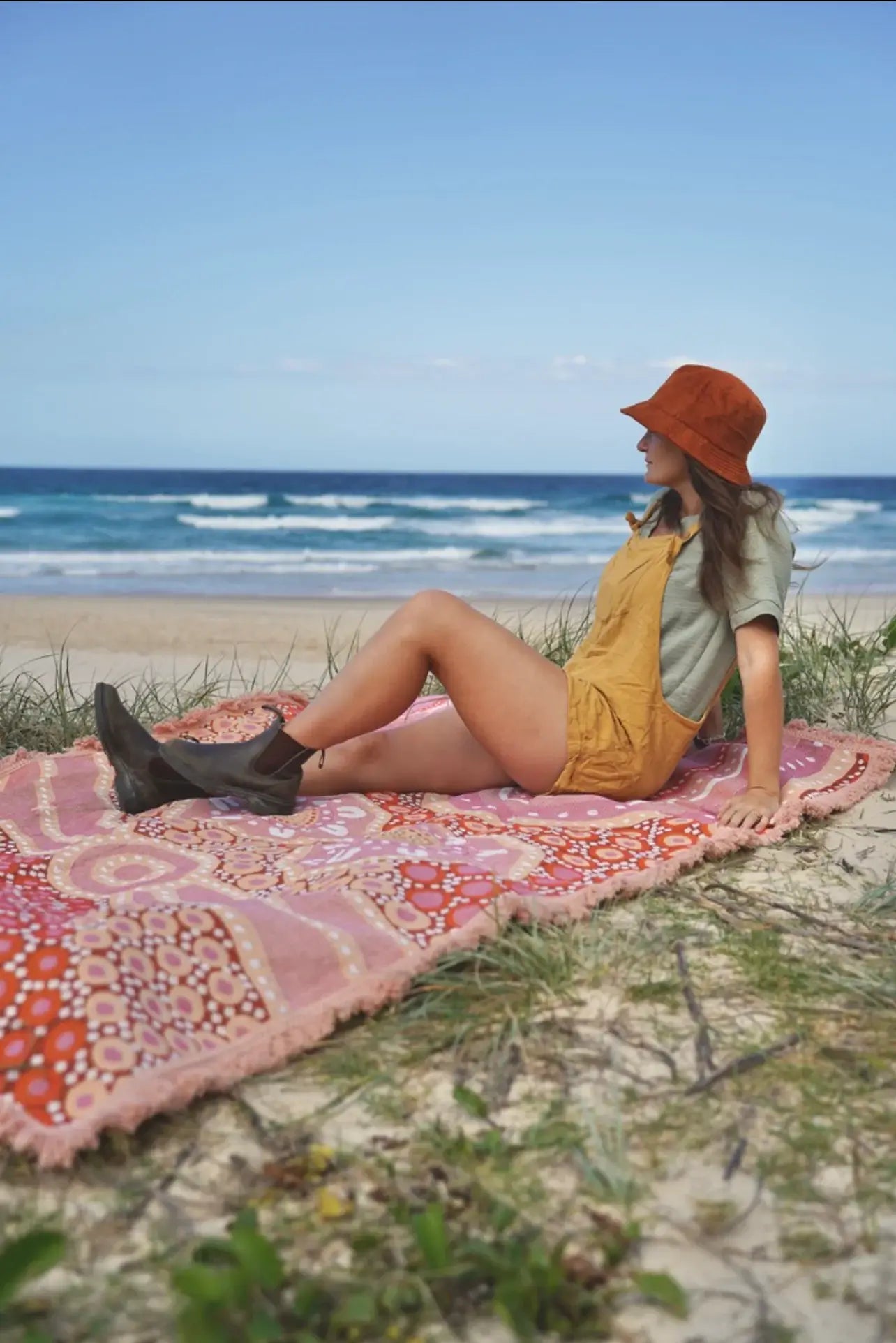 Our Journey Home Indiginous Art Throw Rug Recycled Cotton Tantrika Australia Sustainable Fashion