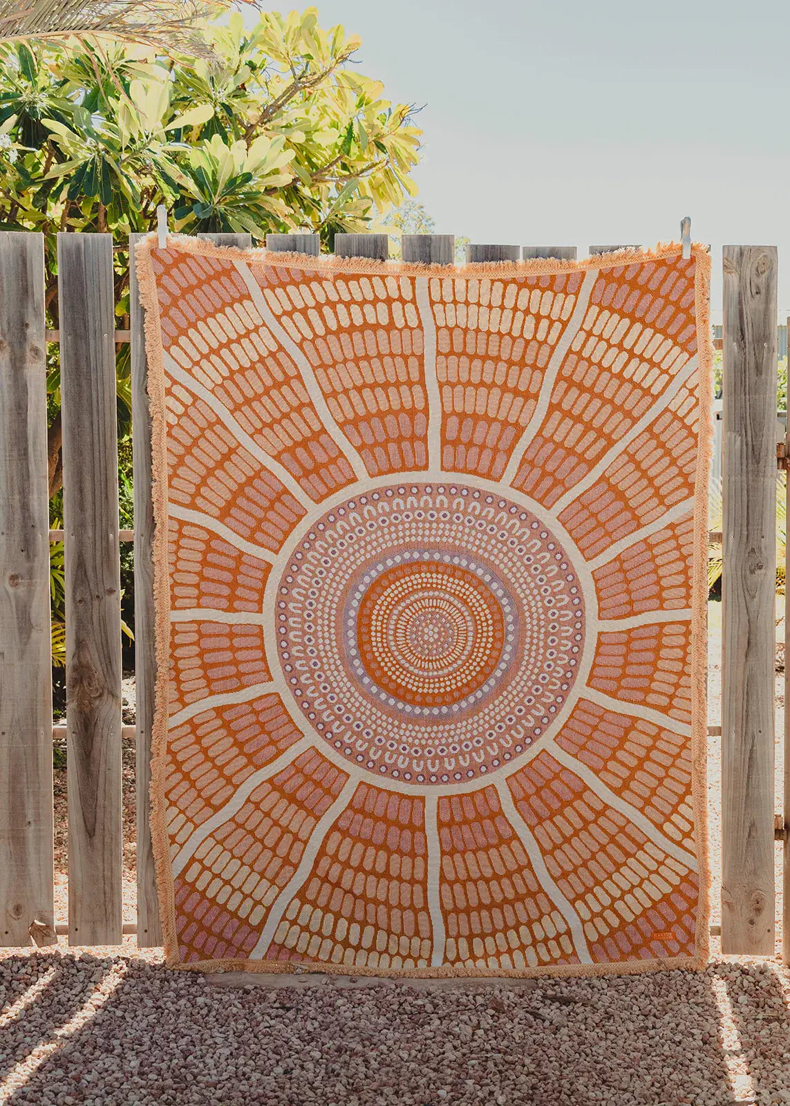 Our Mothers Country Indiginous Art Throw Rug Recycled Cotton Tantrika Australia Sustainable Fashion