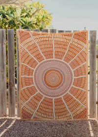 Our Mothers Country Indiginous Art Throw Rug Recycled Cotton Tantrika Australia Sustainable Fashion