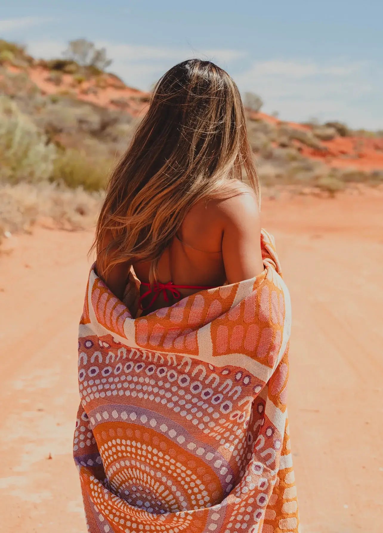Our Mothers Country Indiginous Art Throw Rug Recycled Cotton Tantrika Australia Sustainable Fashion