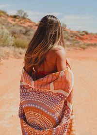 Our Mothers Country Indiginous Art Throw Rug Recycled Cotton Tantrika Australia Sustainable Fashion