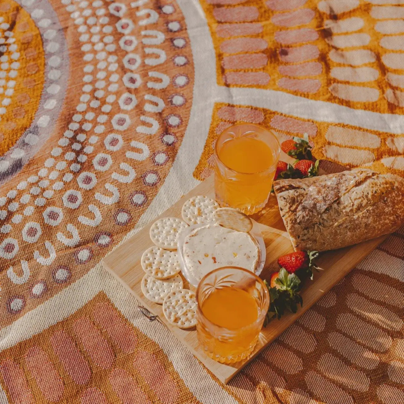Our Mothers Country Indiginous Art Throw Rug Recycled Cotton Tantrika Australia Sustainable Fashion