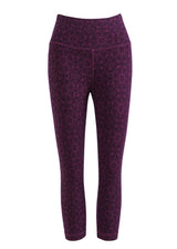 Purple patterned leggings on a white background
