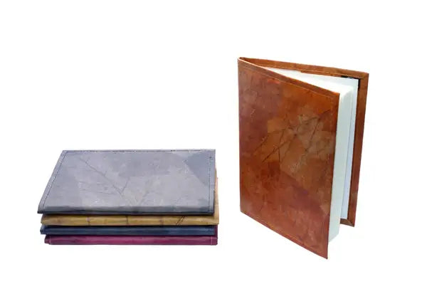 vegan leaf leather journal