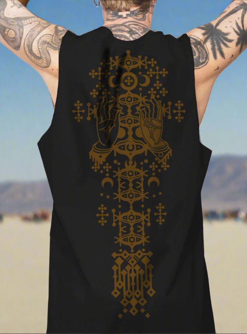 plazmalab mens tank top singlet danza black tantrika festival fashion australia