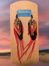 raven feather and leather earrings tantrika australia