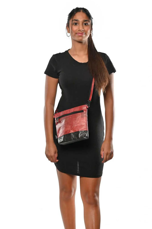 ladies cross body vegan leaf leather bag tantrika australia sustainable fashion