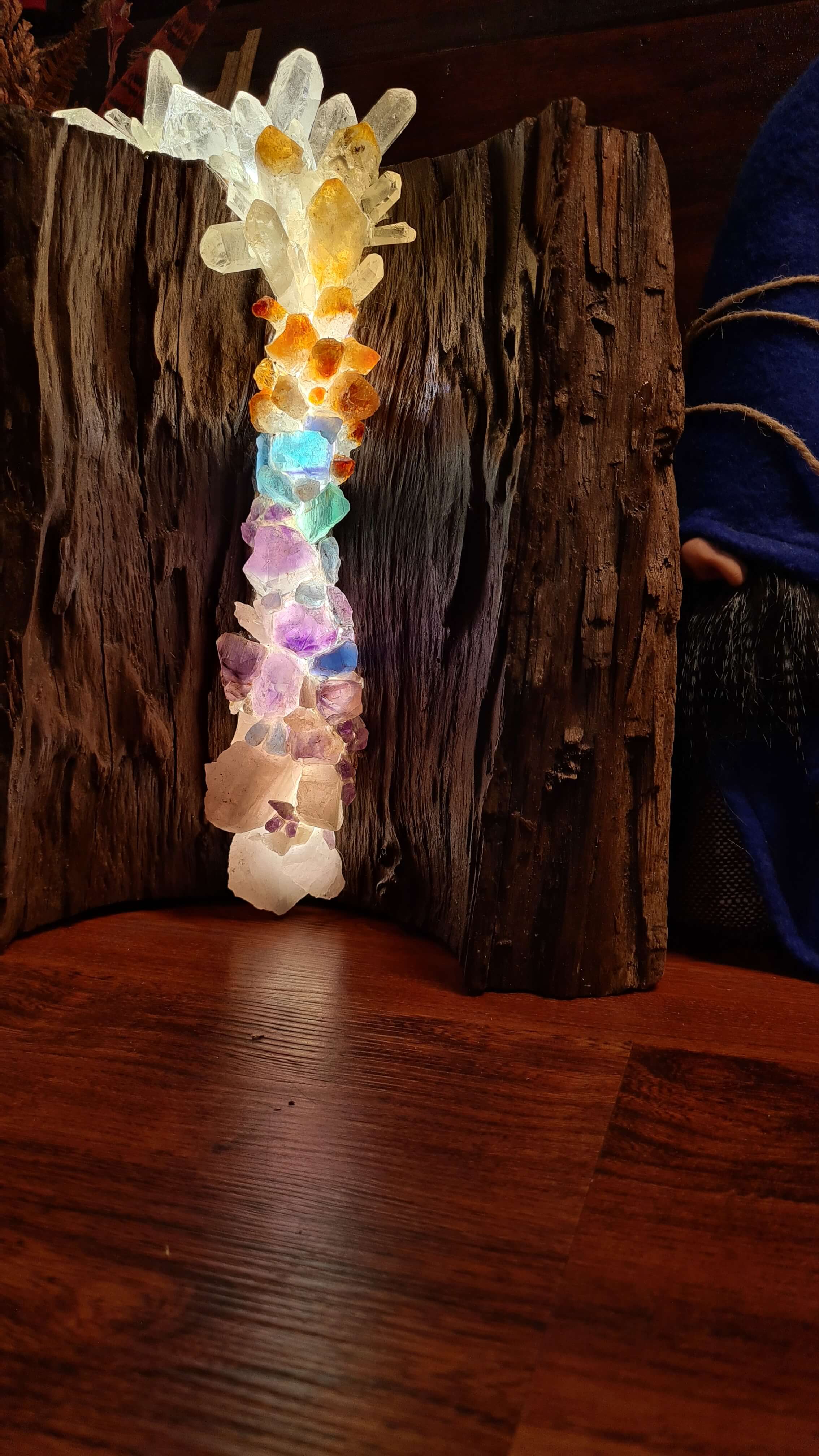 rosette chi balancer crystal lamp