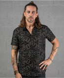 mexi psychedelic print mens button up shirt