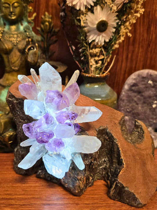 Amethyst and Quartz Crystal Lamp - Serenity