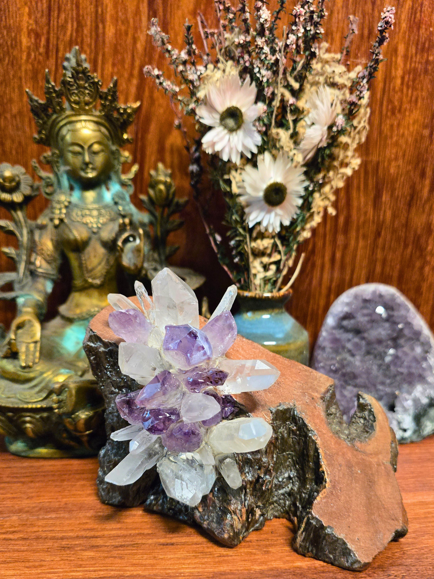 Amethyst and Quartz Crystal Lamp - Serenity